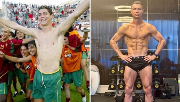 CR7, ieri e oggi: da ventenne smilzo a quarantenne con muscoli ipertrofici